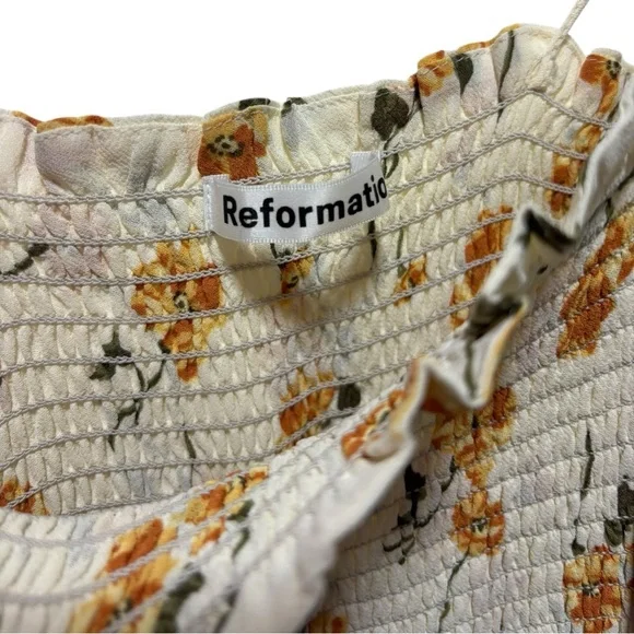 NWT Reformation Sable Midi Dress Floral Cream S - Picture 4 of 11